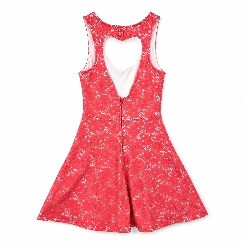 Y2K Wet Seal Lace Dress Small* Coral Pink Fit Flare Coquette Heart Barbie
Skater - Picture 2 of 8
